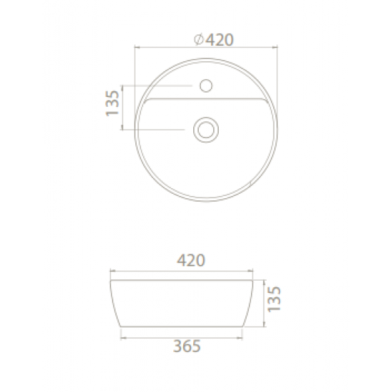 Επικαθήμενος Νιπτήρας Πορσελάνης Φ42cm Cerastyle One 076400-u Λευκό Επικαθήμενος Νιπτήρας Πορσελάνης Φ42cm Cerastyle One 076400-u Λευκό